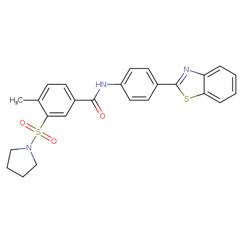 N-[4-(1,3-benzothiazol-2-yl)phenyl]-4-methyl-3-(pyrrolidine-1-sulfonyl)benzamide