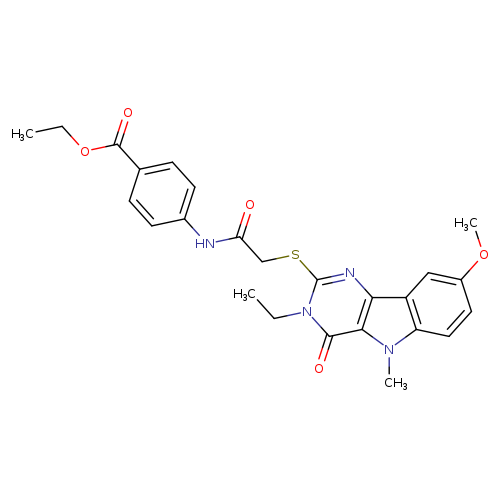 ethyl 4-[2-({3-ethyl-8-methoxy-5-methyl-4-oxo-3H,4H,5H-pyrimido[5,4-b]indol-2-yl}sulfanyl)acetamido]benzoate