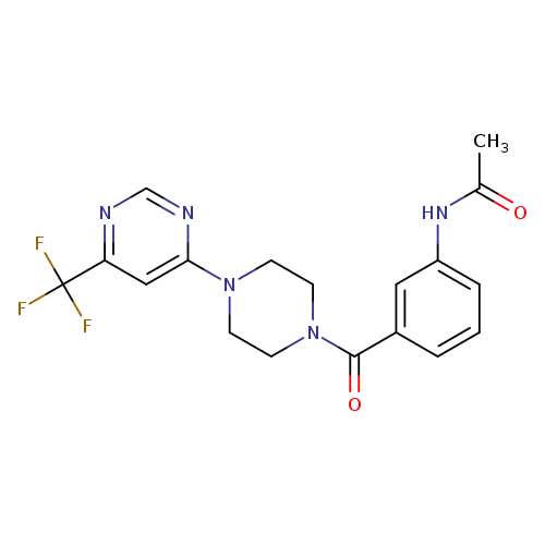 N-(3-{4-[6-(trifluoromethyl)pyrimidin-4-yl]piperazine-1-carbonyl}phenyl)acetamide