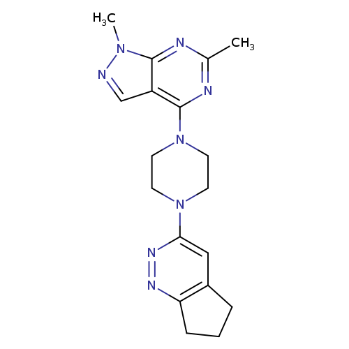 1-{5H,6H,7H-cyclopenta[c]pyridazin-3-yl}-4-{1,6-dimethyl-1H-pyrazolo[3,4-d]pyrimidin-4-yl}piperazine