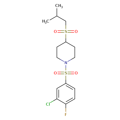 1-(3-chloro-4-fluorobenzenesulfonyl)-4-(2-methylpropanesulfonyl)piperidine