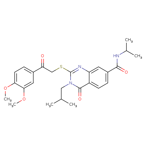 2-{[2-(3,4-dimethoxyphenyl)-2-oxoethyl]sulfanyl}-3-(2-methylpropyl)-4-oxo-N-(propan-2-yl)-3,4-dihydroquinazoline-7-carboxamide