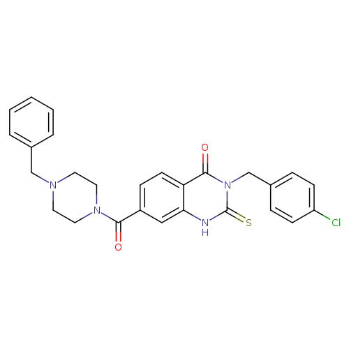 7-(4-benzylpiperazine-1-carbonyl)-3-[(4-chlorophenyl)methyl]-2-sulfanylidene-1,2,3,4-tetrahydroquinazolin-4-one