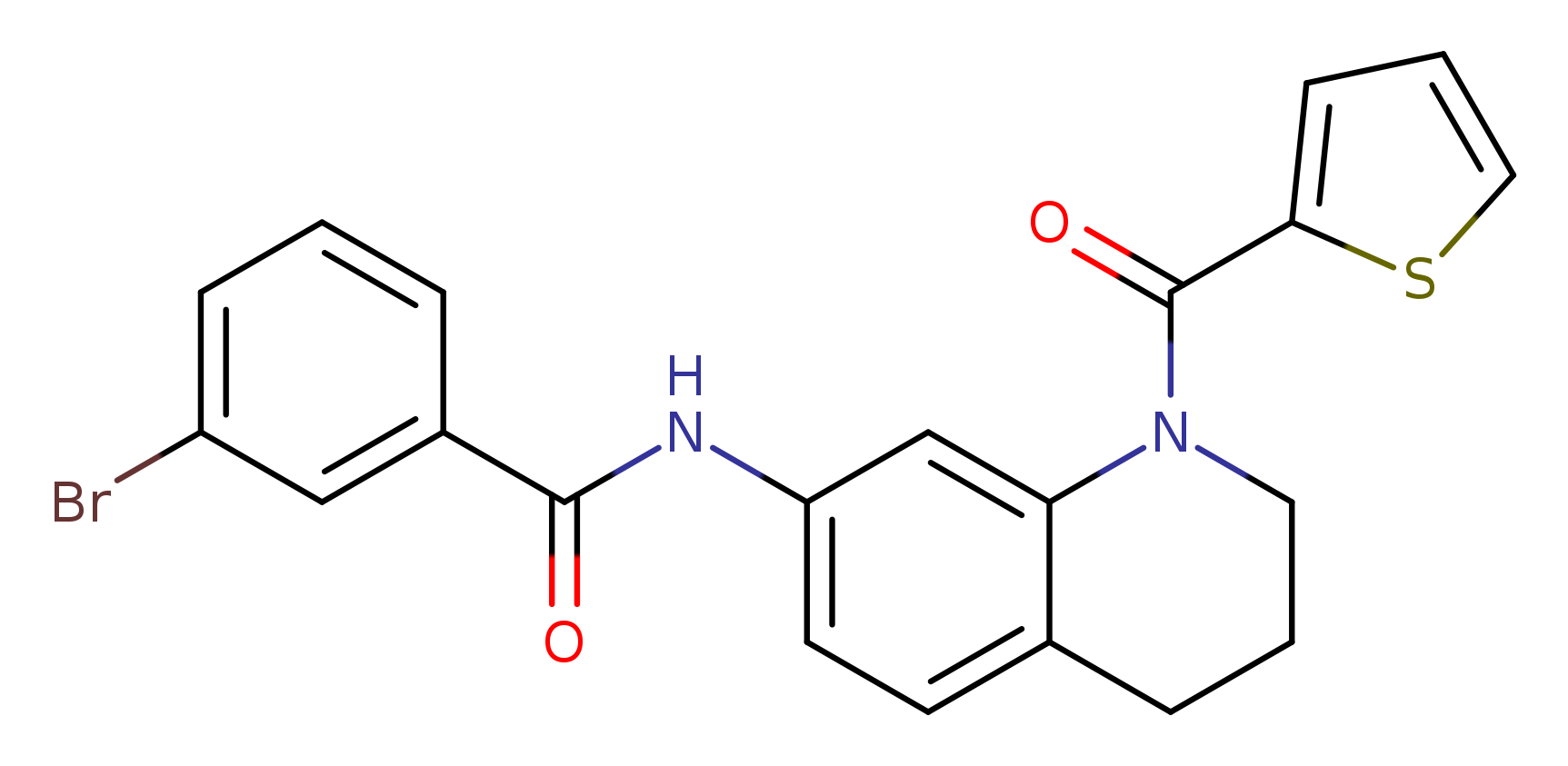 3-bromo-N-[1-(thiophene-2-carbonyl)-1,2,3,4-tetrahydroquinolin-7-yl]benzamide