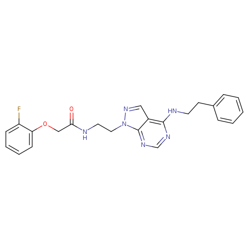 2-(2-fluorophenoxy)-N-(2-{4-[(2-phenylethyl)amino]-1H-pyrazolo[3,4-d]pyrimidin-1-yl}ethyl)acetamide
