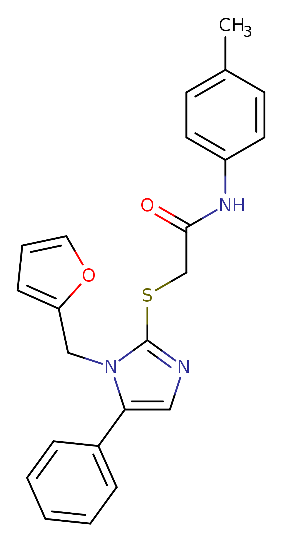 2-({1-[(furan-2-yl)methyl]-5-phenyl-1H-imidazol-2-yl}sulfanyl)-N-(4-methylphenyl)acetamide