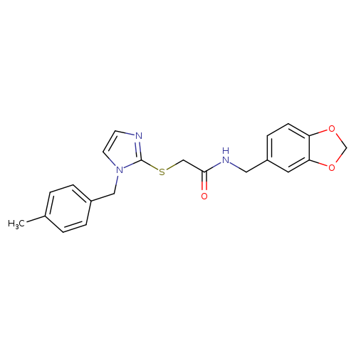 N-[(2H-1,3-benzodioxol-5-yl)methyl]-2-({1-[(4-methylphenyl)methyl]-1H-imidazol-2-yl}sulfanyl)acetamide