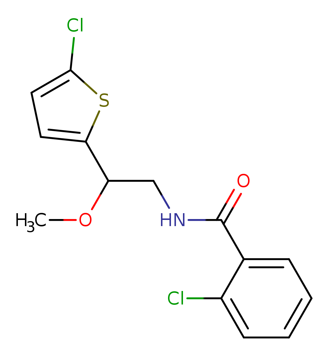 2-chloro-N-[2-(5-chlorothiophen-2-yl)-2-methoxyethyl]benzamide