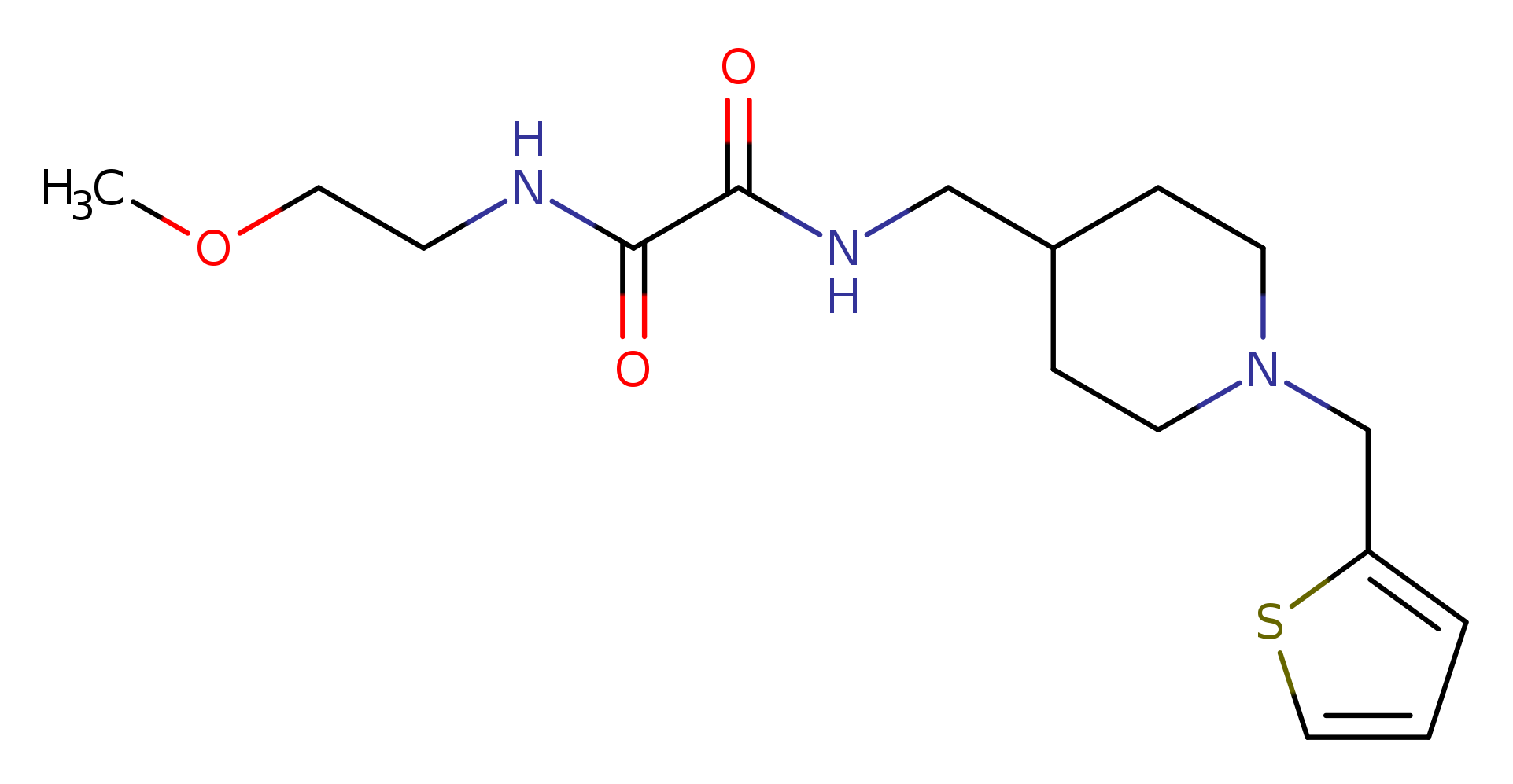 N-(2-methoxyethyl)-N'-({1-[(thiophen-2-yl)methyl]piperidin-4-yl}methyl)ethanediamide