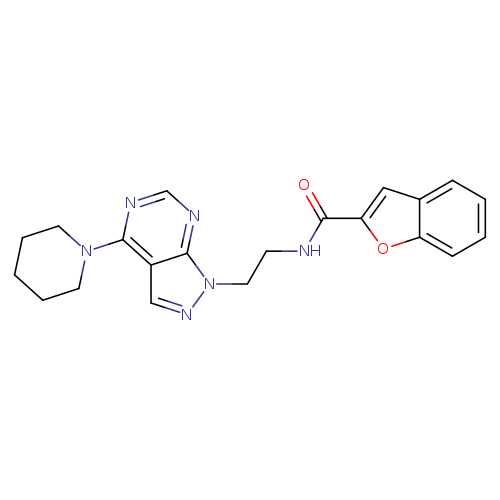 N-{2-[4-(piperidin-1-yl)-1H-pyrazolo[3,4-d]pyrimidin-1-yl]ethyl}-1-benzofuran-2-carboxamide