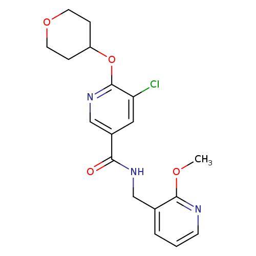 5-chloro-N-[(2-methoxypyridin-3-yl)methyl]-6-(oxan-4-yloxy)pyridine-3-carboxamide