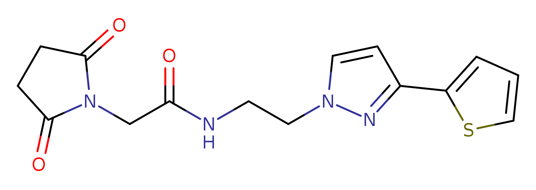 2-(2,5-dioxopyrrolidin-1-yl)-N-{2-[3-(thiophen-2-yl)-1H-pyrazol-1-yl]ethyl}acetamide