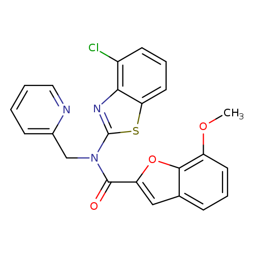 N-(4-chloro-1,3-benzothiazol-2-yl)-7-methoxy-N-[(pyridin-2-yl)methyl]-1-benzofuran-2-carboxamide