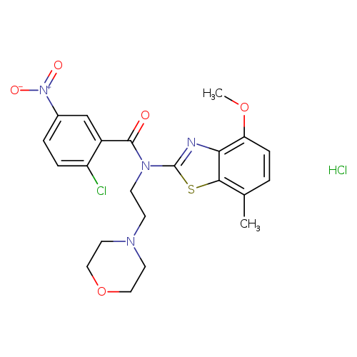 2-chloro-N-(4-methoxy-7-methyl-1,3-benzothiazol-2-yl)-N-[2-(morpholin-4-yl)ethyl]-5-nitrobenzamide hydrochloride