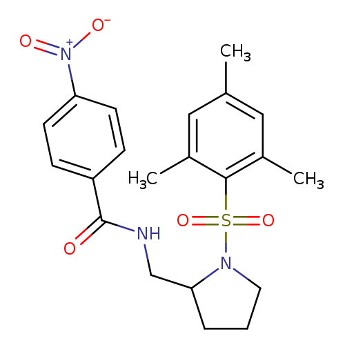 4-nitro-N-{[1-(2,4,6-trimethylbenzenesulfonyl)pyrrolidin-2-yl]methyl}benzamide
