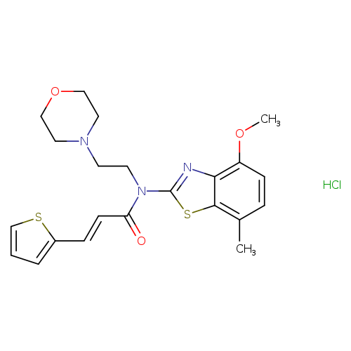 (2E)-N-(4-methoxy-7-methyl-1,3-benzothiazol-2-yl)-N-[2-(morpholin-4-yl)ethyl]-3-(thiophen-2-yl)prop-2-enamide hydrochloride