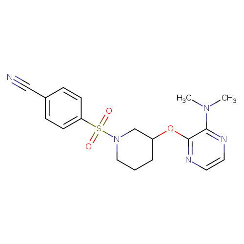 4-[(3-{[3-(dimethylamino)pyrazin-2-yl]oxy}piperidin-1-yl)sulfonyl]benzonitrile