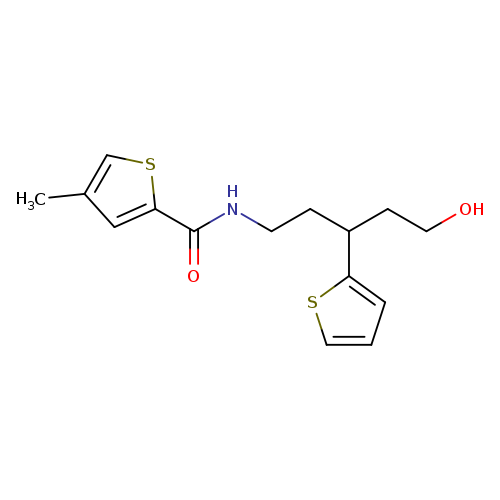 N-[5-hydroxy-3-(thiophen-2-yl)pentyl]-4-methylthiophene-2-carboxamide