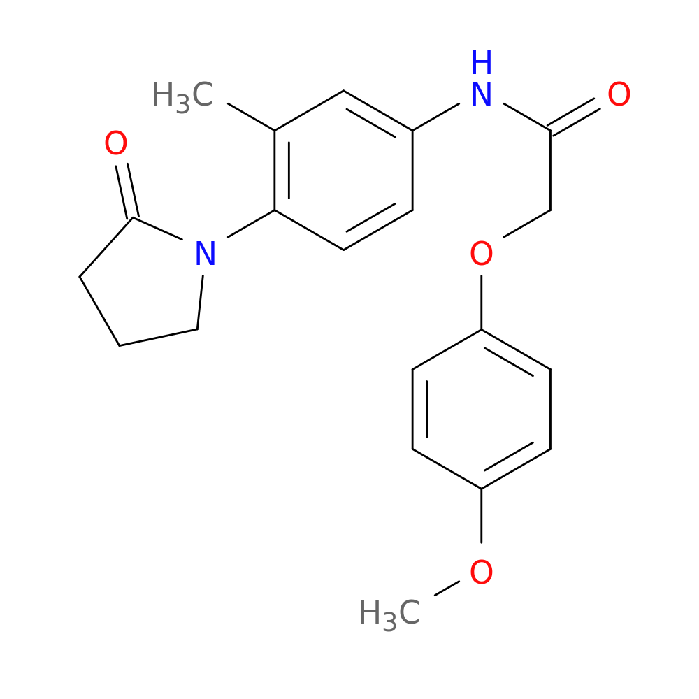 2-(4-methoxyphenoxy)-N-[3-methyl-4-(2-oxopyrrolidin-1-yl)phenyl]acetamide