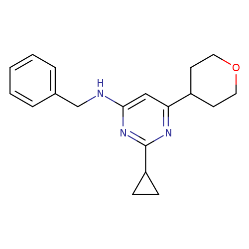 N-benzyl-2-cyclopropyl-6-(oxan-4-yl)pyrimidin-4-amine