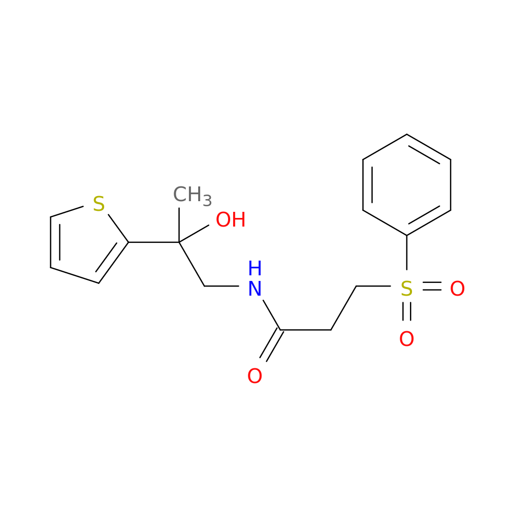 3-(benzenesulfonyl)-N-[2-hydroxy-2-(thiophen-2-yl)propyl]propanamide