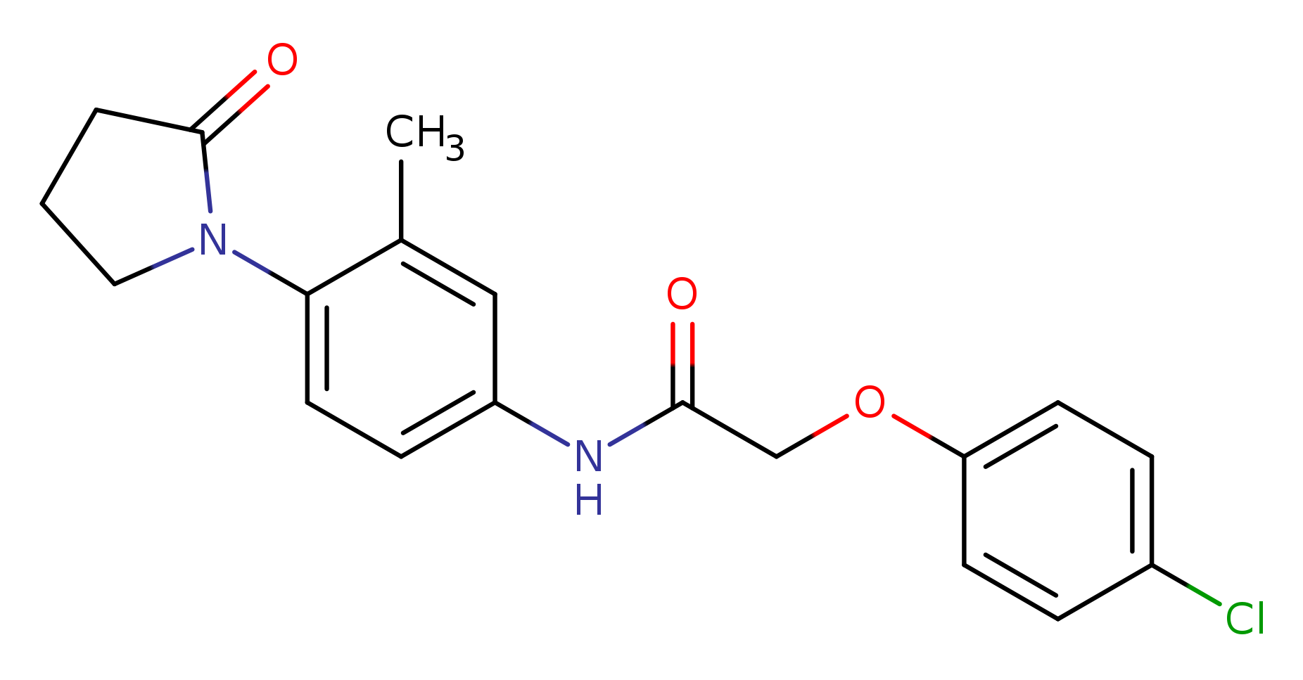 2-(4-chlorophenoxy)-N-[3-methyl-4-(2-oxopyrrolidin-1-yl)phenyl]acetamide