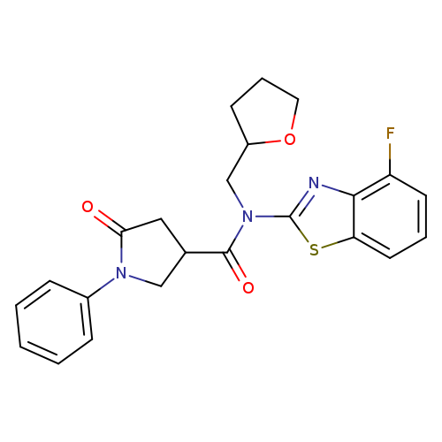 N-(4-fluoro-1,3-benzothiazol-2-yl)-5-oxo-N-[(oxolan-2-yl)methyl]-1-phenylpyrrolidine-3-carboxamide