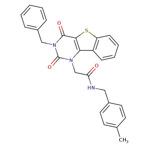 2-{5-benzyl-4,6-dioxo-8-thia-3,5-diazatricyclo[7.4.0.0^{2,7}]trideca-1(9),2(7),10,12-tetraen-3-yl}-N-[(4-methylphenyl)methyl]acetamide