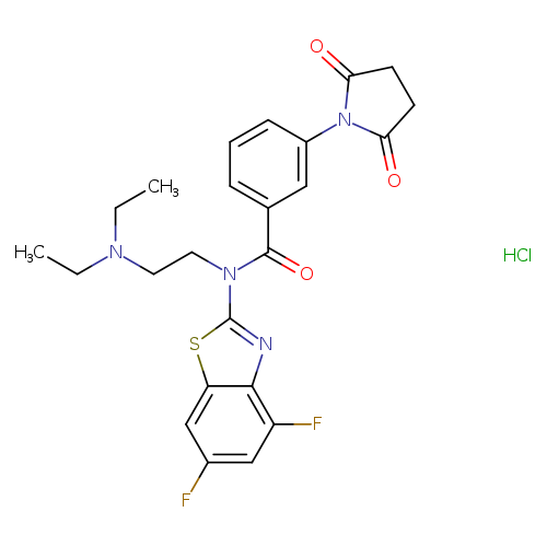 N-[2-(diethylamino)ethyl]-N-(4,6-difluoro-1,3-benzothiazol-2-yl)-3-(2,5-dioxopyrrolidin-1-yl)benzamide hydrochloride