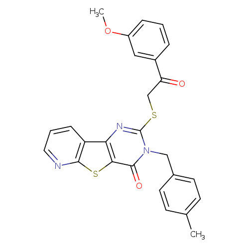 4-{[2-(3-methoxyphenyl)-2-oxoethyl]sulfanyl}-5-[(4-methylphenyl)methyl]-8-thia-3,5,10-triazatricyclo[7.4.0.0^{2,7}]trideca-1(9),2(7),3,10,12-pentaen-6-one