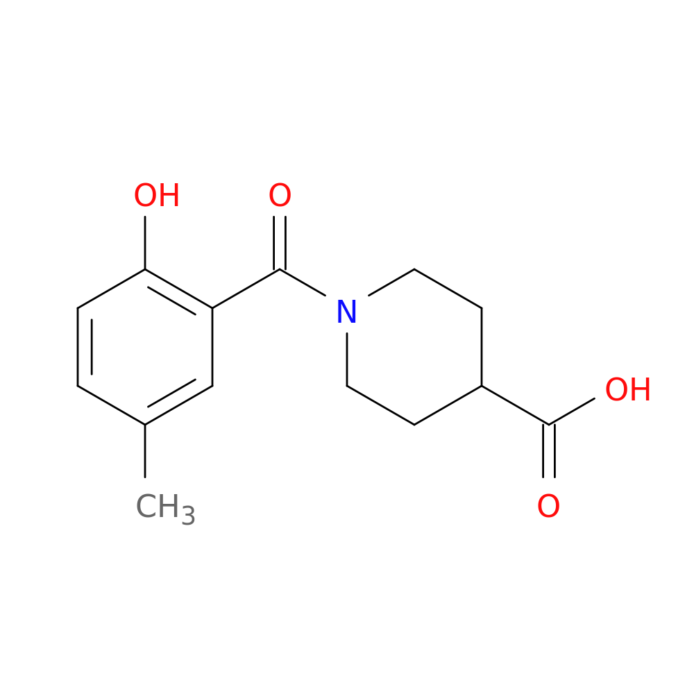 1-(2-hydroxy-5-methylbenzoyl)piperidine-4-carboxylic acid