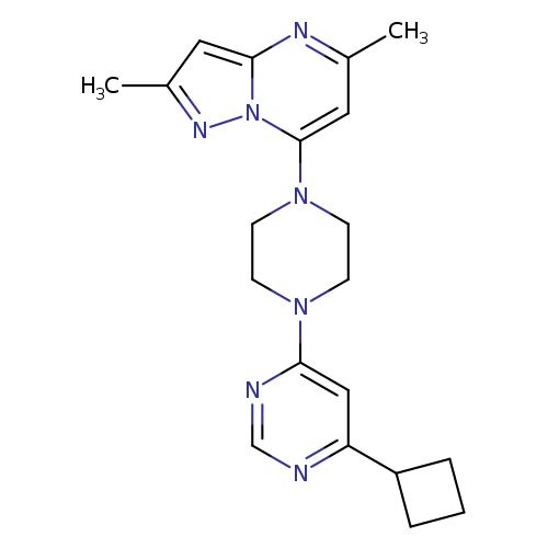 4-cyclobutyl-6-(4-{2,5-dimethylpyrazolo[1,5-a]pyrimidin-7-yl}piperazin-1-yl)pyrimidine