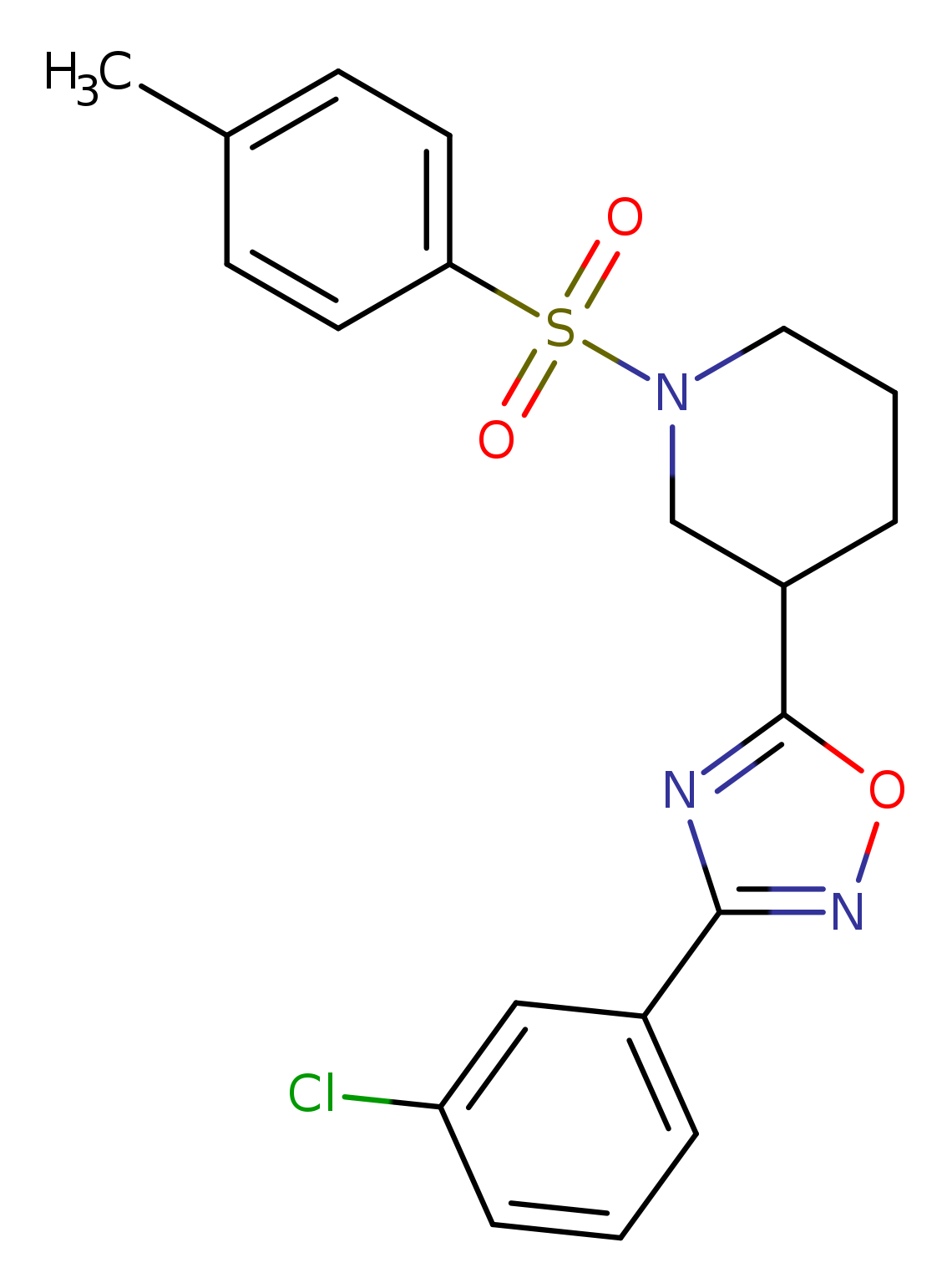 3-[3-(3-chlorophenyl)-1,2,4-oxadiazol-5-yl]-1-(4-methylbenzenesulfonyl)piperidine