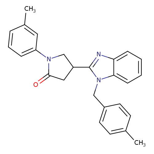 1-(3-methylphenyl)-4-{1-[(4-methylphenyl)methyl]-1H-1,3-benzodiazol-2-yl}pyrrolidin-2-one