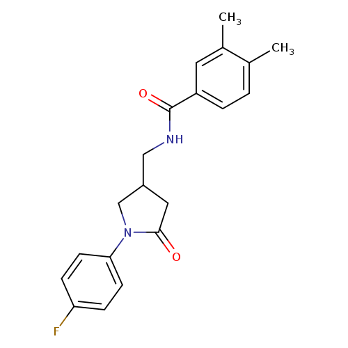 N-{[1-(4-fluorophenyl)-5-oxopyrrolidin-3-yl]methyl}-3,4-dimethylbenzamide