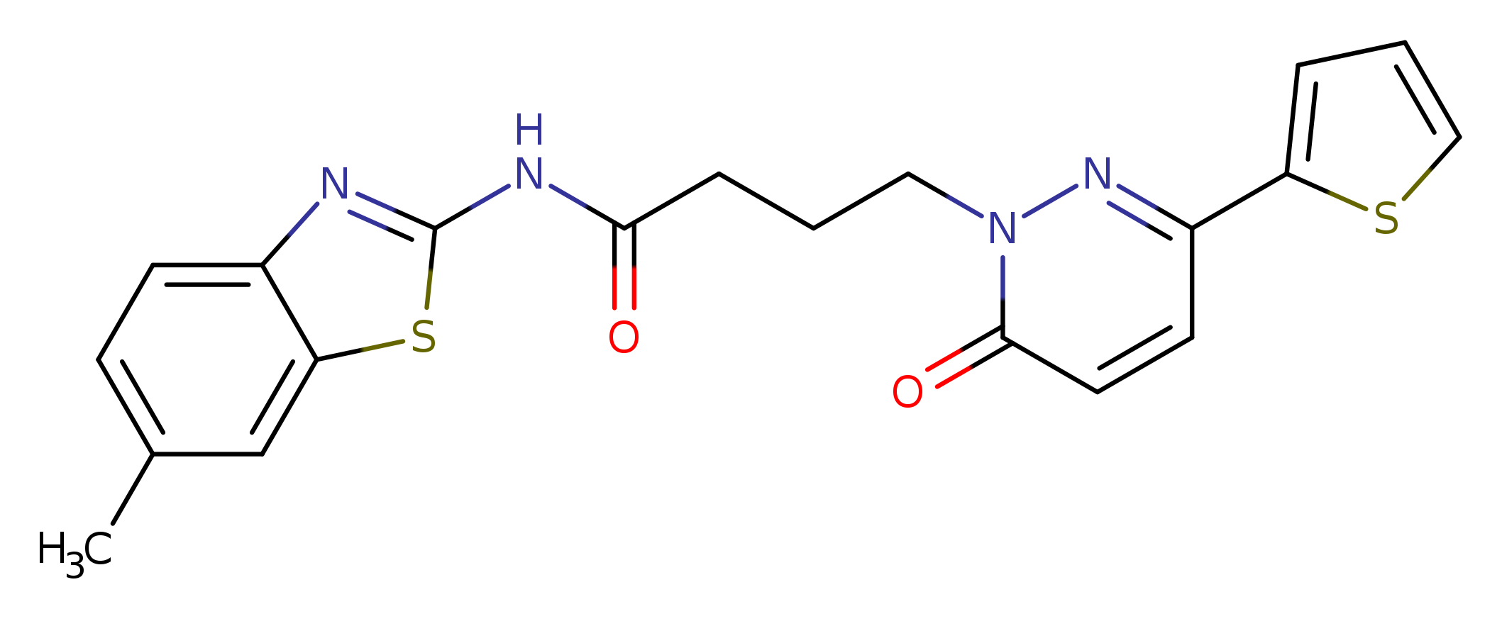 N-(6-methyl-1,3-benzothiazol-2-yl)-4-[6-oxo-3-(thiophen-2-yl)-1,6-dihydropyridazin-1-yl]butanamide