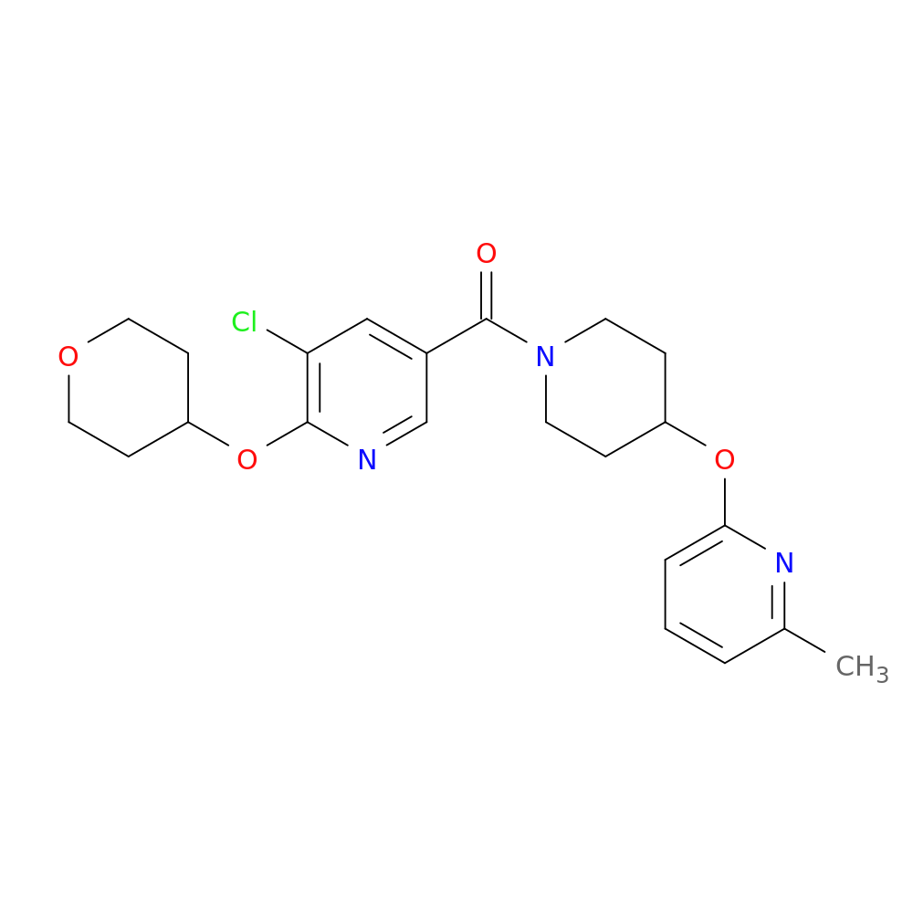 3-chloro-5-{4-[(6-methylpyridin-2-yl)oxy]piperidine-1-carbonyl}-2-(oxan-4-yloxy)pyridine
