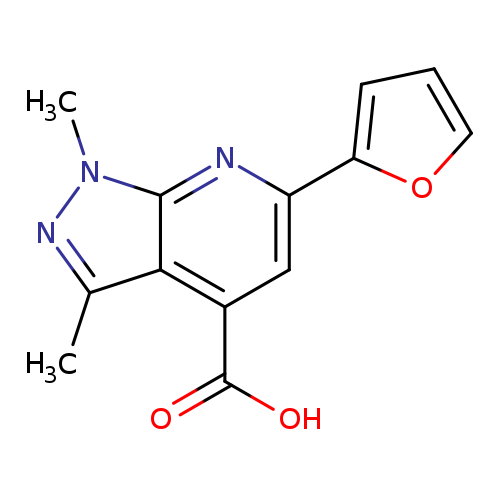 6-(2-furyl)-1,3-dimethyl-1H-pyrazolo[3,4-b]pyridine-4-carboxylic acid