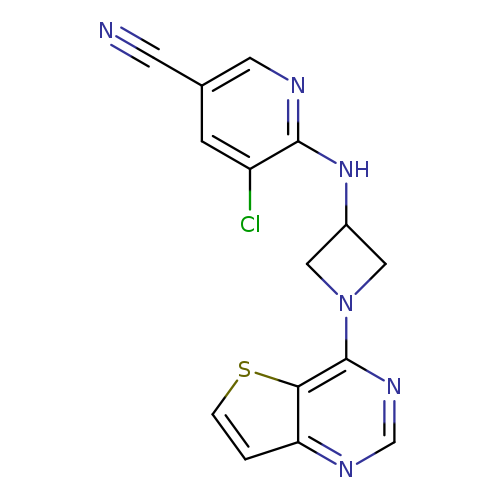 5-chloro-6-[(1-{thieno[3,2-d]pyrimidin-4-yl}azetidin-3-yl)amino]pyridine-3-carbonitrile