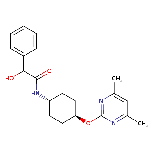 2-hydroxy-2-phenyl-N-[(1r,4r)-4-[(4,6-dimethylpyrimidin-2-yl)oxy]cyclohexyl]acetamide