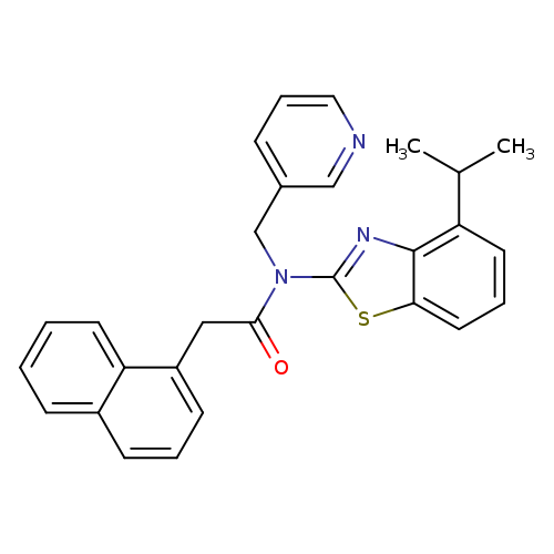 2-(naphthalen-1-yl)-N-[4-(propan-2-yl)-1,3-benzothiazol-2-yl]-N-[(pyridin-3-yl)methyl]acetamide