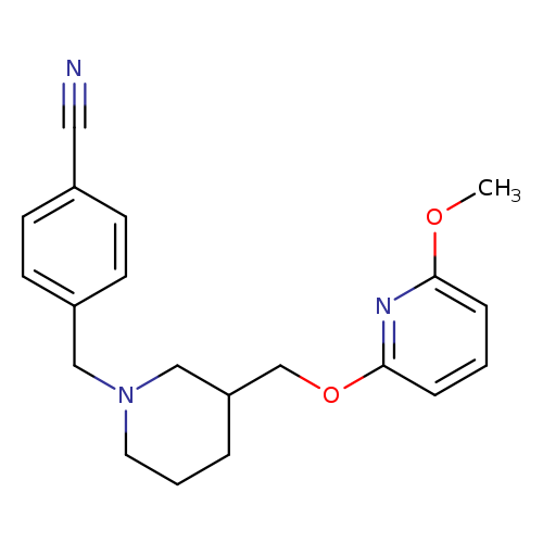 4-[(3-{[(6-methoxypyridin-2-yl)oxy]methyl}piperidin-1-yl)methyl]benzonitrile