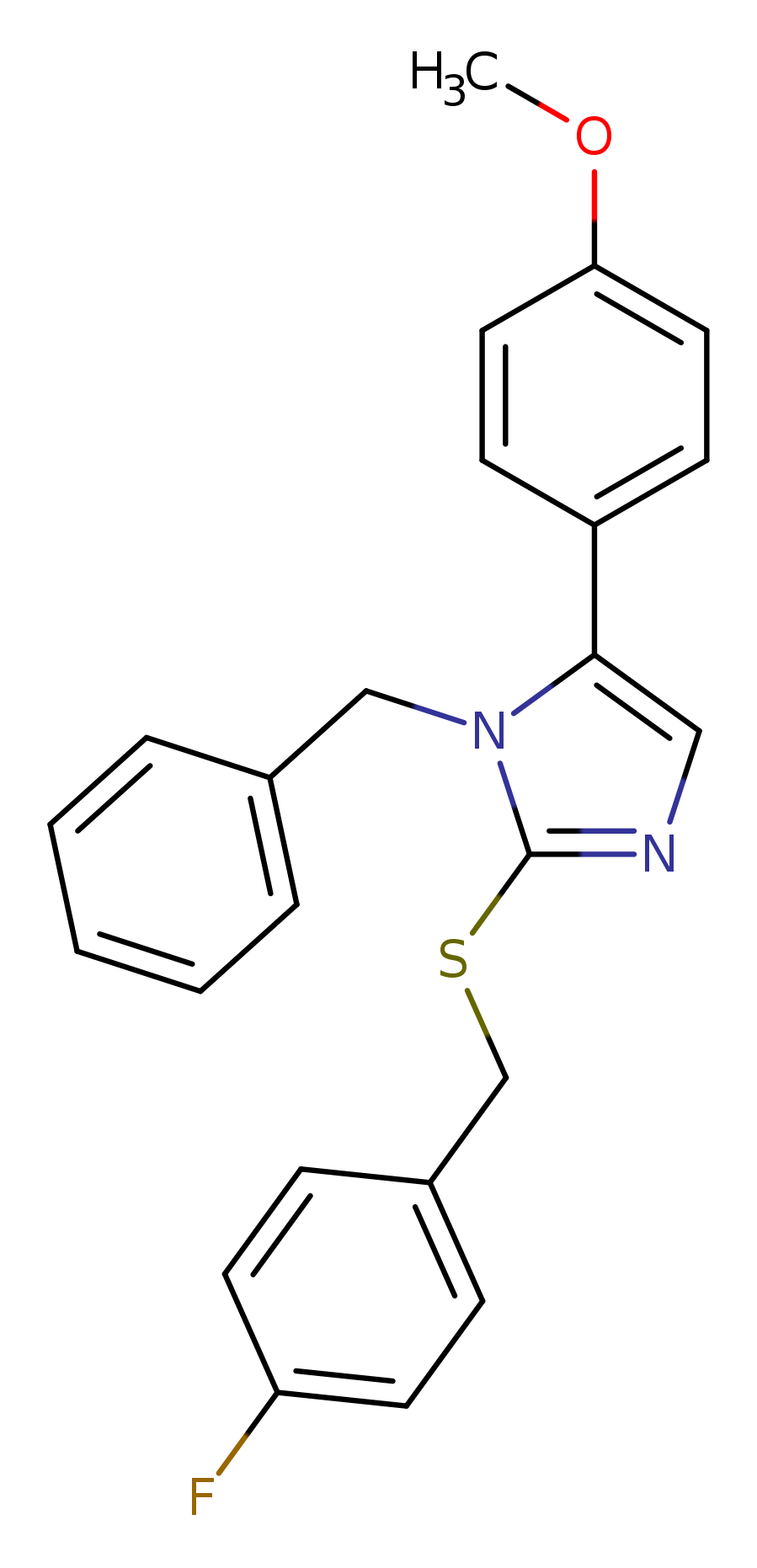 1-benzyl-2-{[(4-fluorophenyl)methyl]sulfanyl}-5-(4-methoxyphenyl)-1H-imidazole