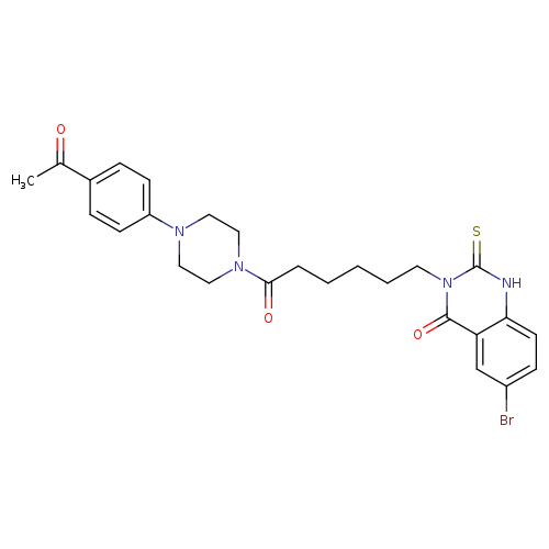 3-{6-[4-(4-acetylphenyl)piperazin-1-yl]-6-oxohexyl}-6-bromo-2-sulfanylidene-1,2,3,4-tetrahydroquinazolin-4-one