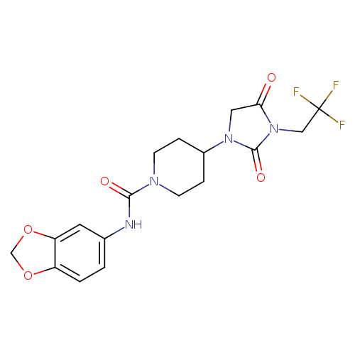 N-(2H-1,3-benzodioxol-5-yl)-4-[2,4-dioxo-3-(2,2,2-trifluoroethyl)imidazolidin-1-yl]piperidine-1-carboxamide