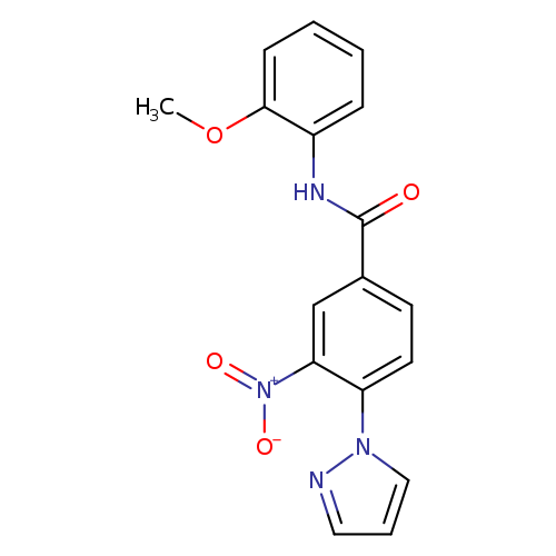 N-(2-methoxyphenyl)-3-nitro-4-(1H-pyrazol-1-yl)benzamide