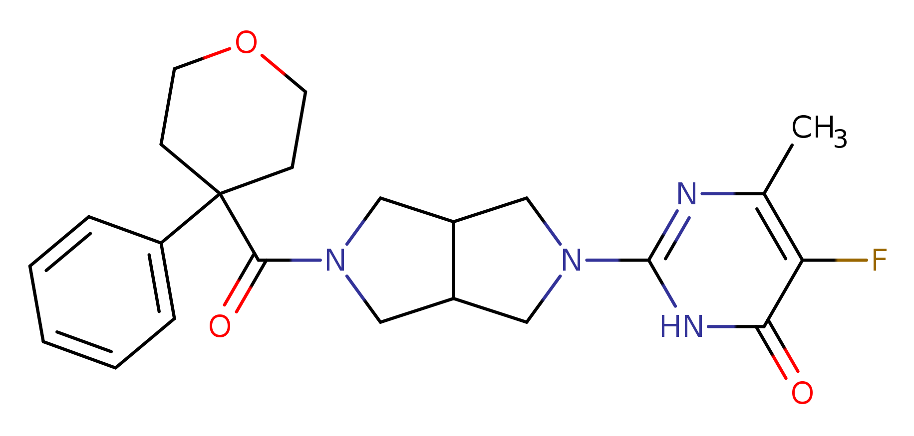 5-fluoro-6-methyl-2-[5-(4-phenyloxane-4-carbonyl)-octahydropyrrolo[3,4-c]pyrrol-2-yl]-3,4-dihydropyrimidin-4-one