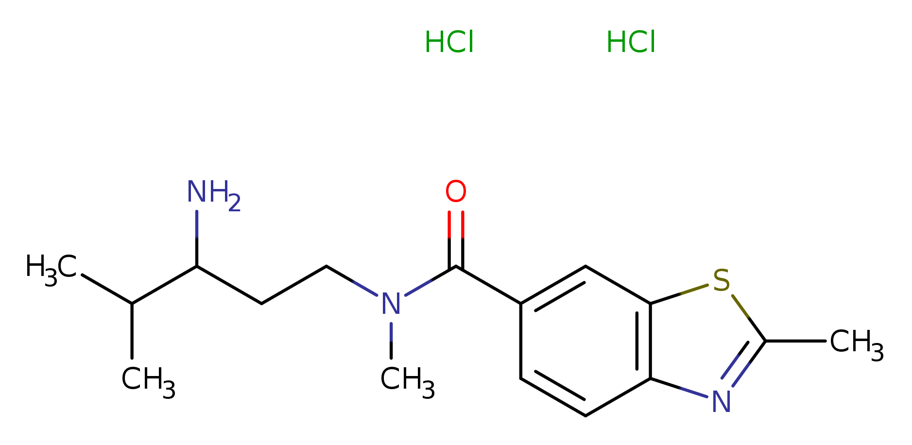 N-(3-amino-4-methylpentyl)-N,2-dimethyl-1,3-benzothiazole-6-carboxamide dihydrochloride
