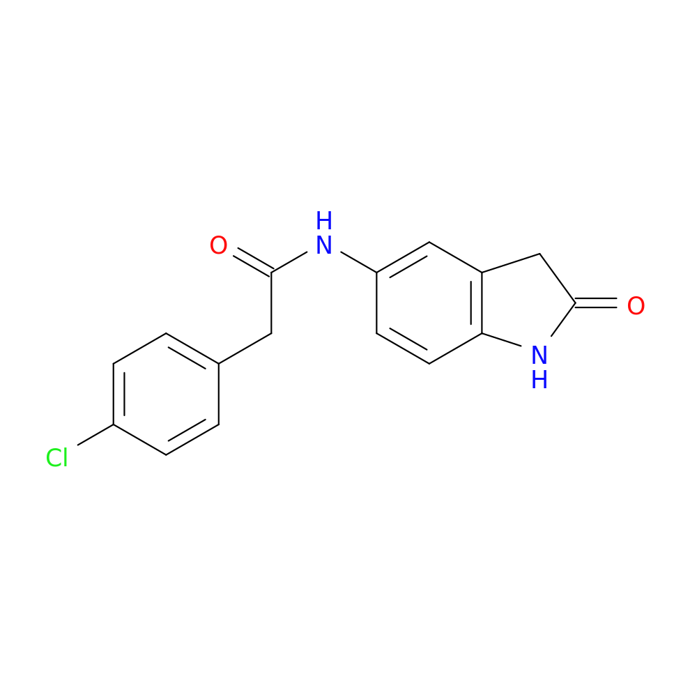 2-(4-chlorophenyl)-N-(2-oxo-2,3-dihydro-1H-indol-5-yl)acetamide
