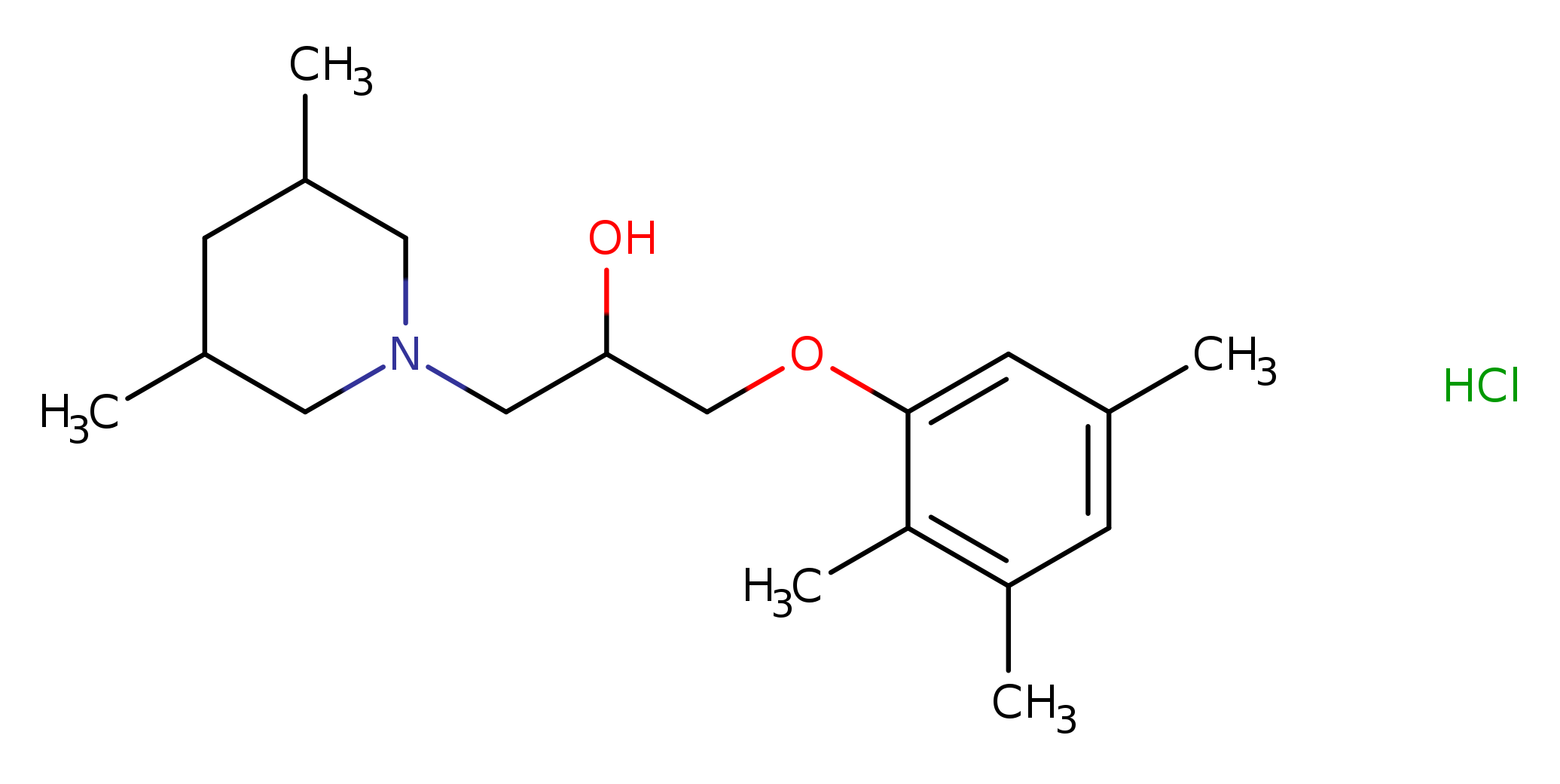 1-(3,5-dimethylpiperidin-1-yl)-3-(2,3,5-trimethylphenoxy)propan-2-ol hydrochloride